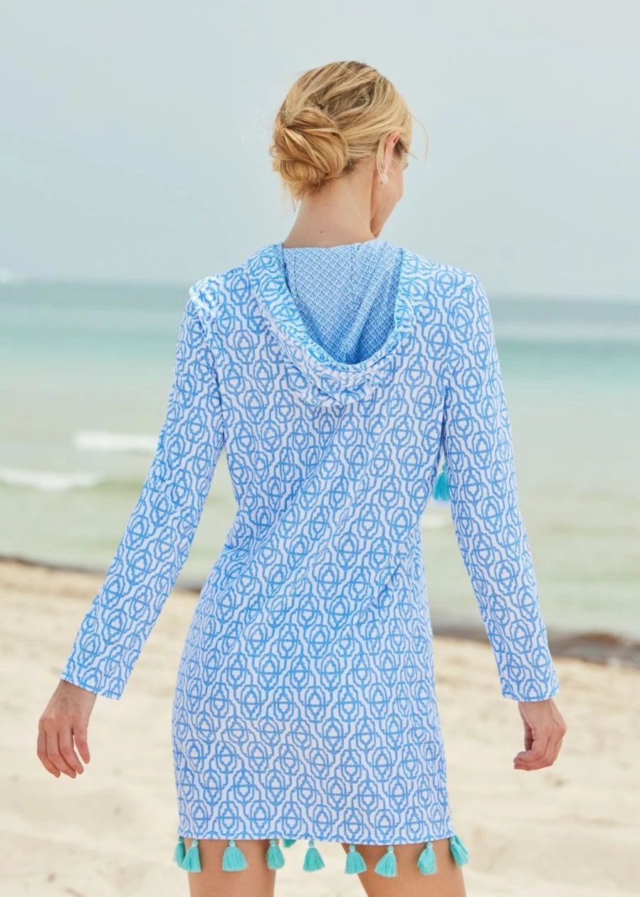 "Women's Cabana Life Lake Como Hooded Cover Up - Lightweight Beach Poncho"