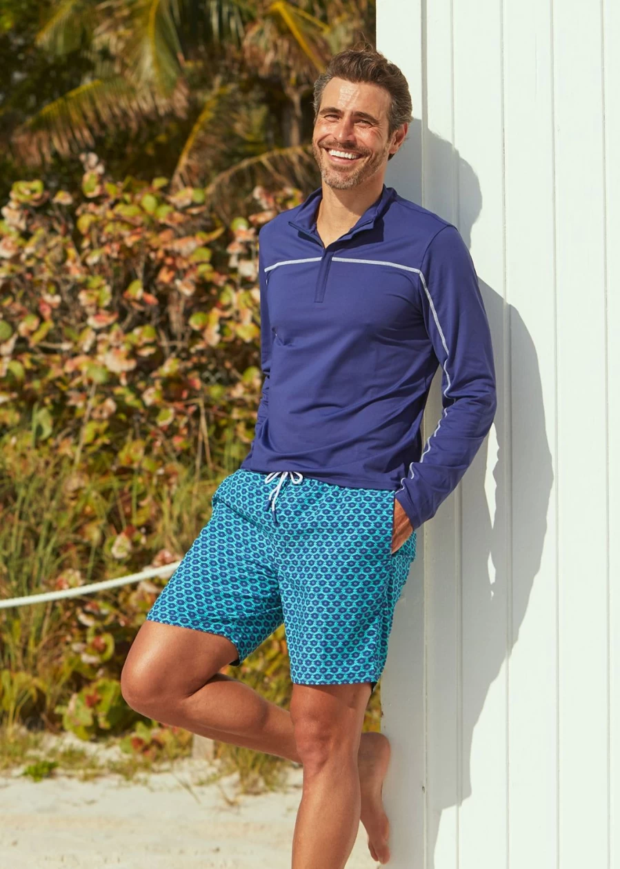 Cabana Life Men's Navy Athletic Performance Zip-Up Jacket