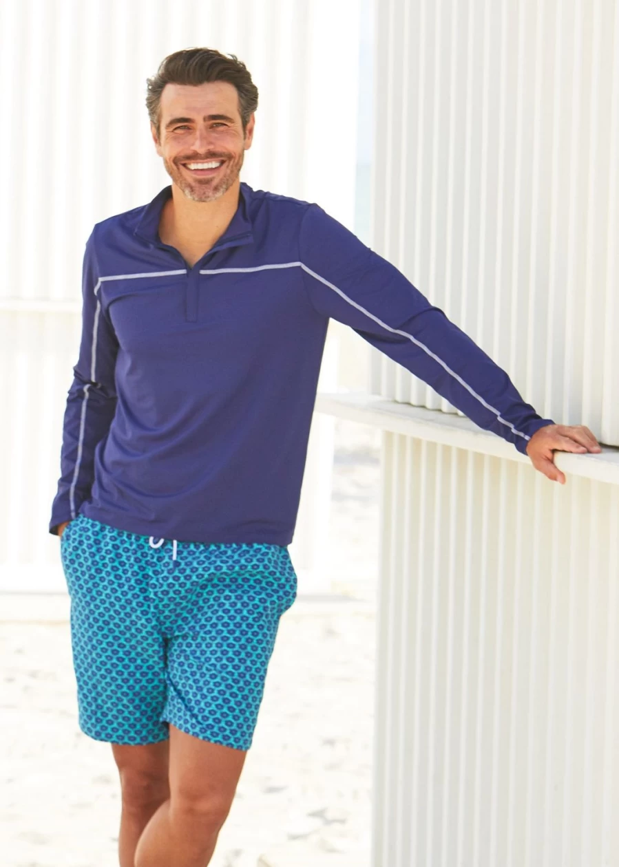 Cabana Life Men's Navy Athletic Performance Zip-Up Jacket
