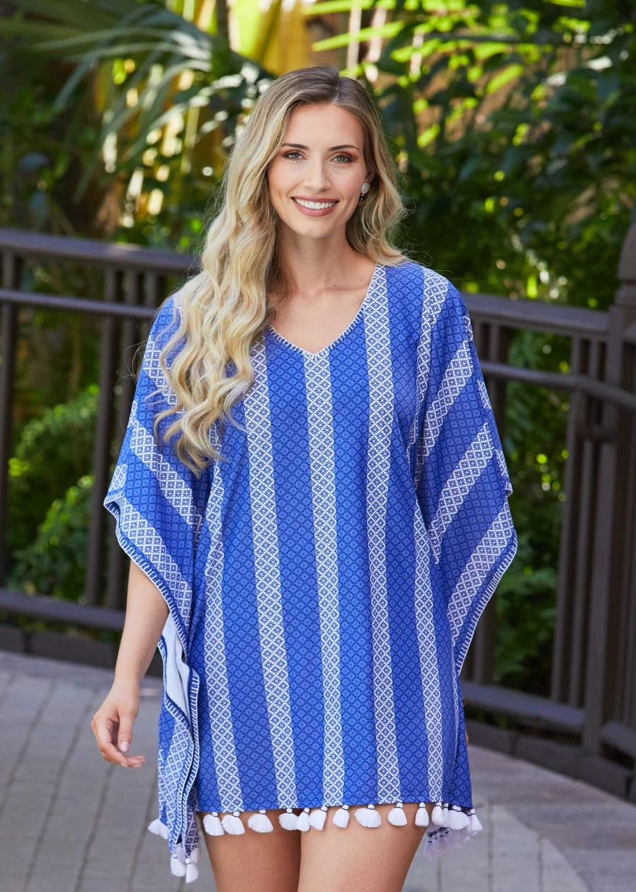 Cabana Life Women's Fisher Island Embroidered Beach Cover Up