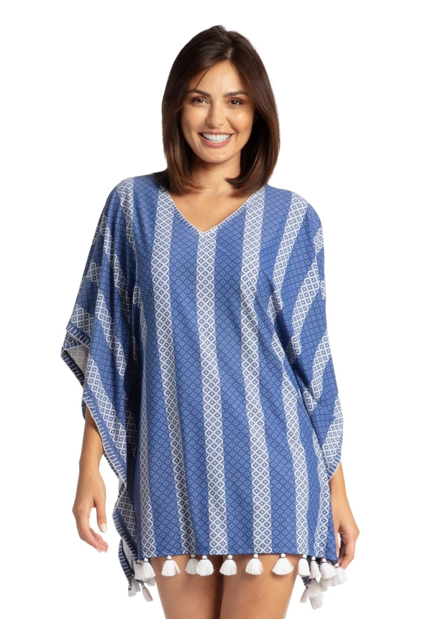 Cabana Life Women's Fisher Island Embroidered Beach Cover Up
