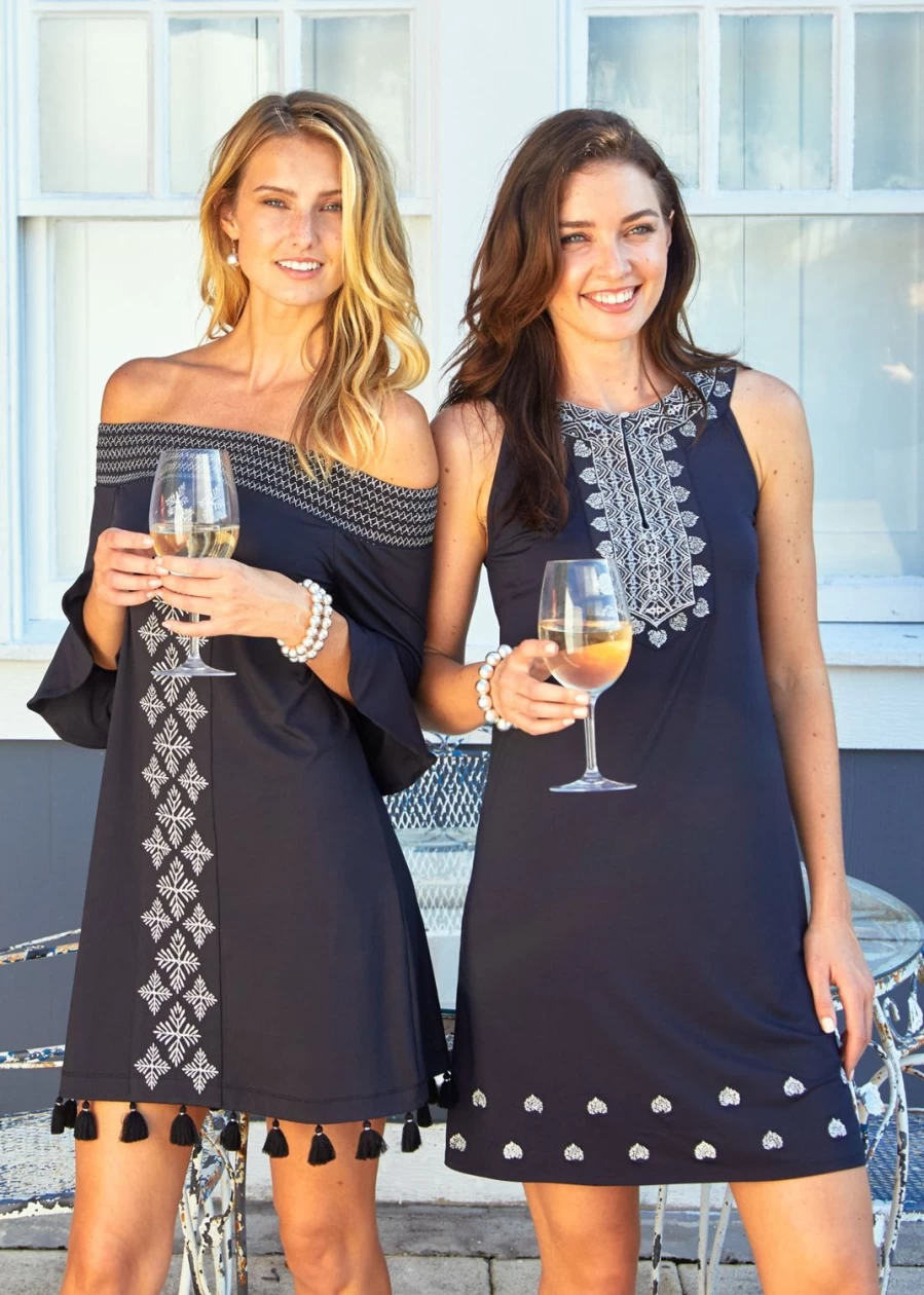 Cabana Life Women's Black Metallic Sleeveless Shift Dress - Stylish & Comfortable Summer Outfit