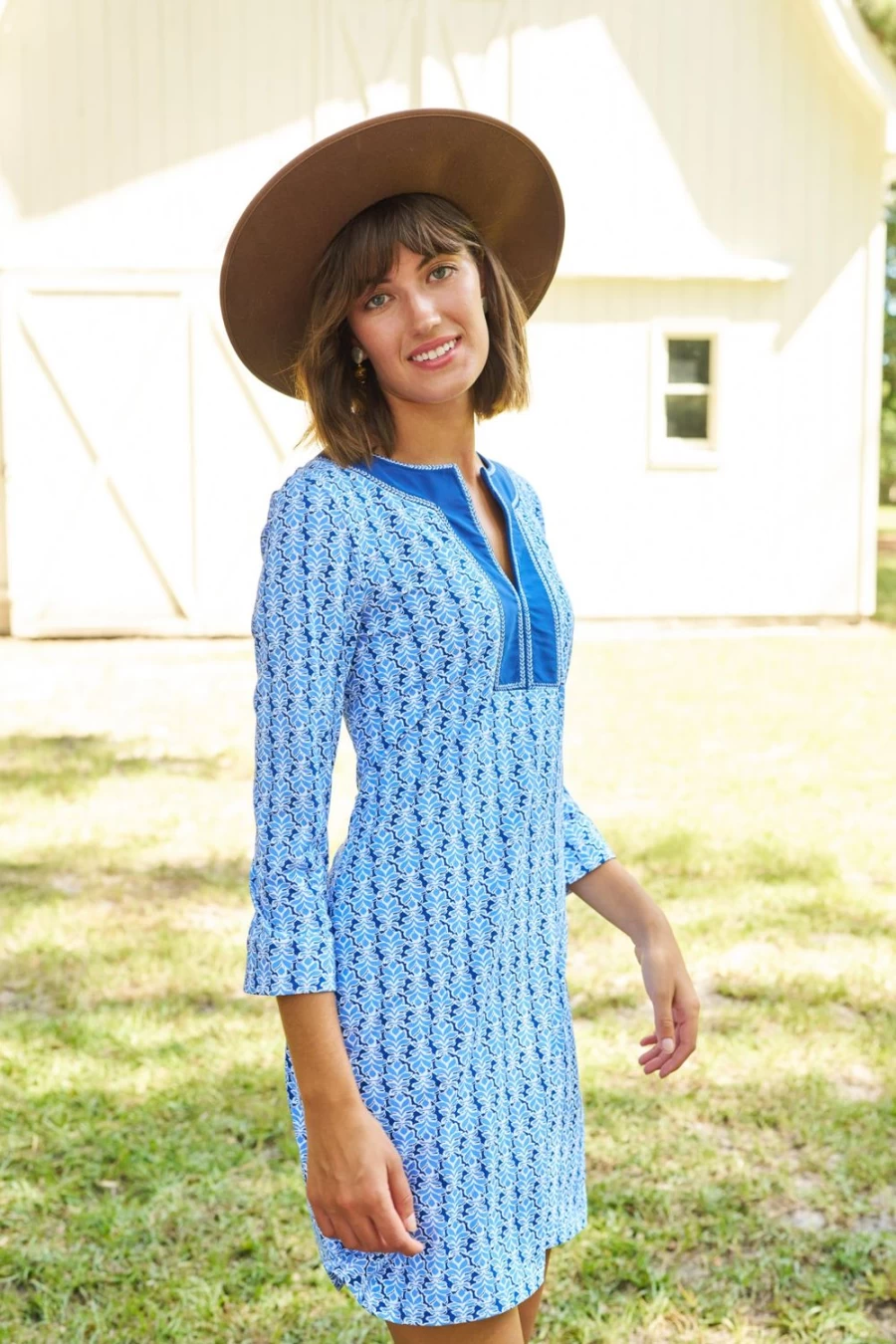 Cabana Life Women's Sullivan's Island Embroidered Tunic Dress - Floral Summer Beach Tunic