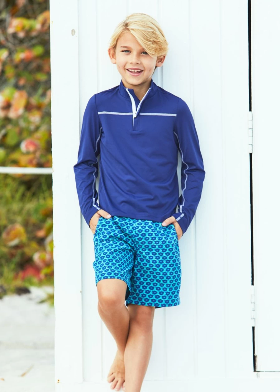 "Boys Navy Sport Zip Hoodie - Cabana Life Activewear for Kids"