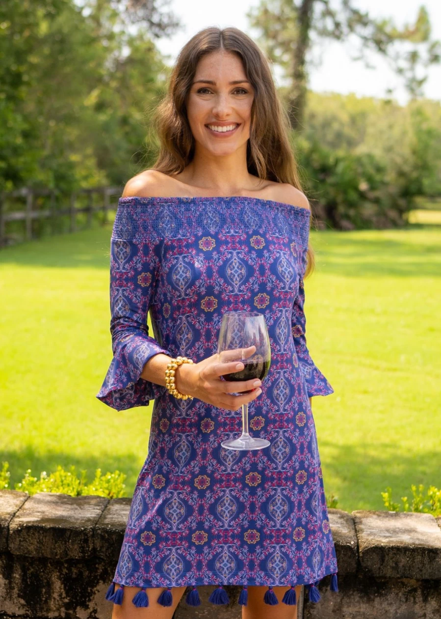Cabana Life Women's Seattle Off The Shoulder Summer Dress - Floral Print Beach Vacation Outfit