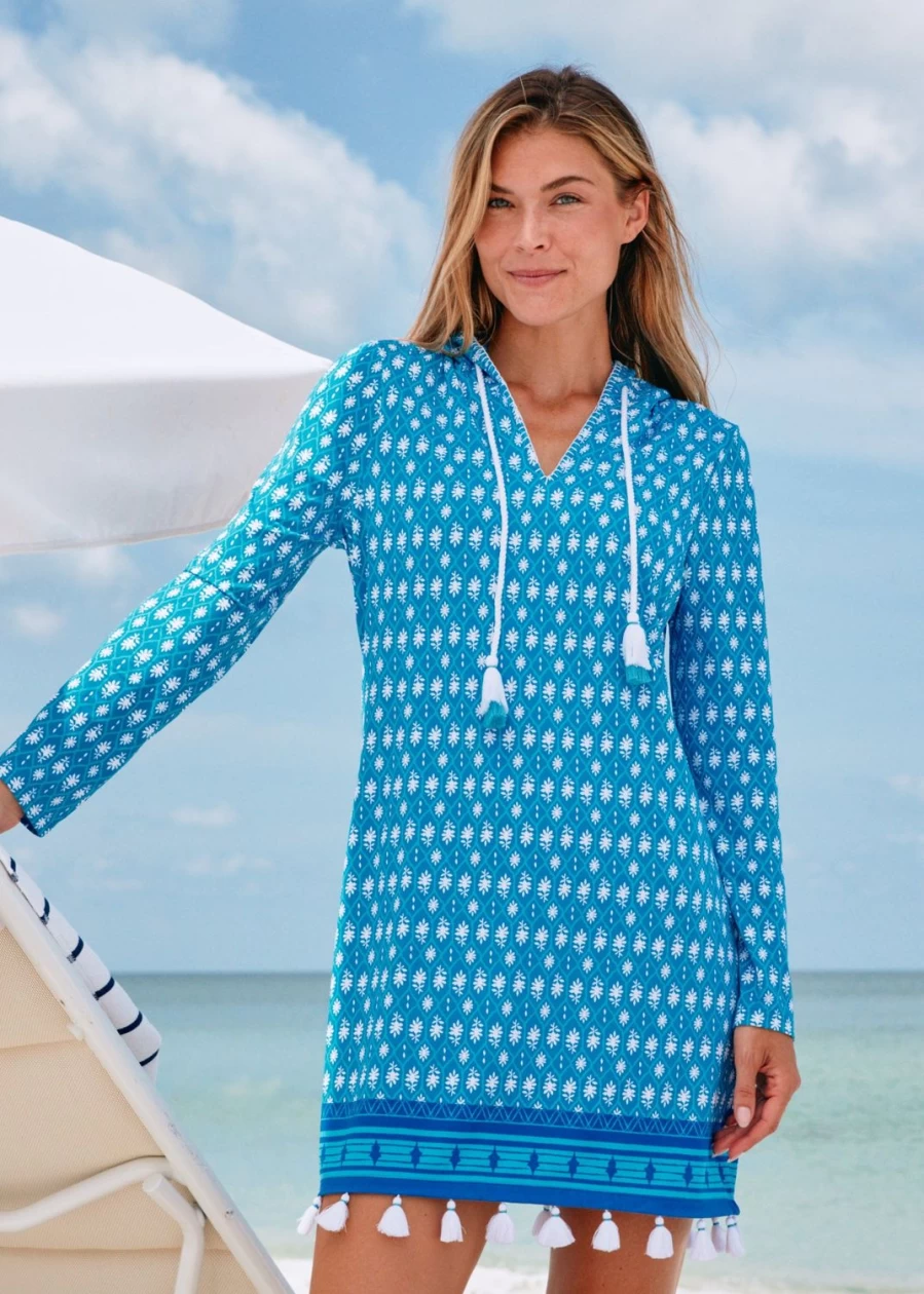 Cabana Life Women's Palm Valley Hooded Beach Cover Up