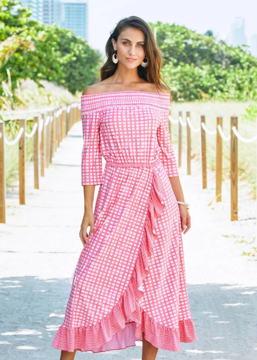 Cabana Life Women's Nantucket Off-The-Shoulder Beach Maxi Dress for Summer