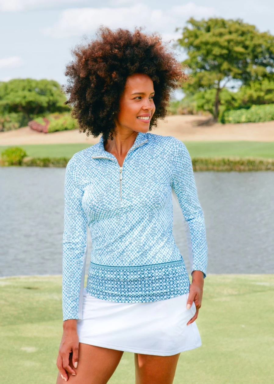 Cabana Life Women's Sag Harbor 1/4 Zip Sport Top - Lightweight Athletic Pullover for Active Lifestyles