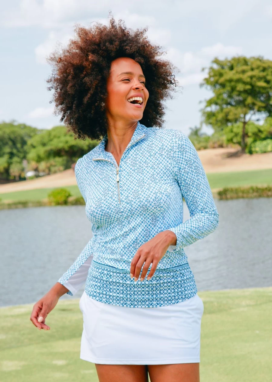 Cabana Life Women's Sag Harbor 1/4 Zip Sport Top - Lightweight Athletic Pullover for Active Lifestyles