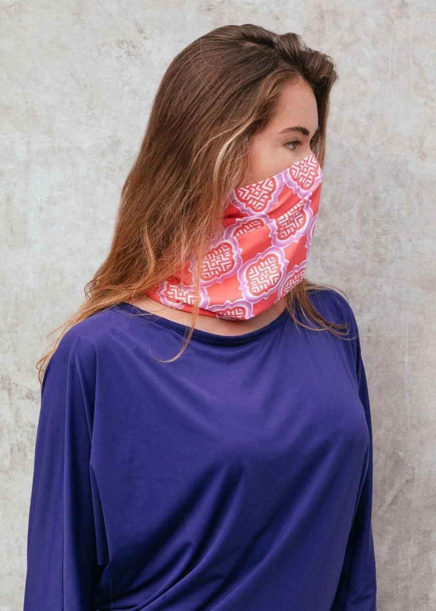 Cabana Life Women's Coral Geo Print Beach Cabana Cover - Lightweight Sun Shelter