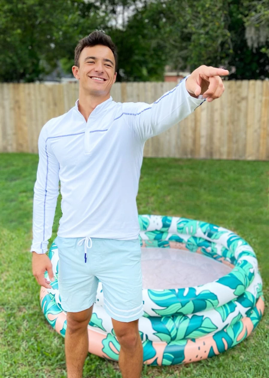 Cabana Life Men's Light Blue Swim Trunks - Quick-Dry Comfort for Summer Beach & Pool