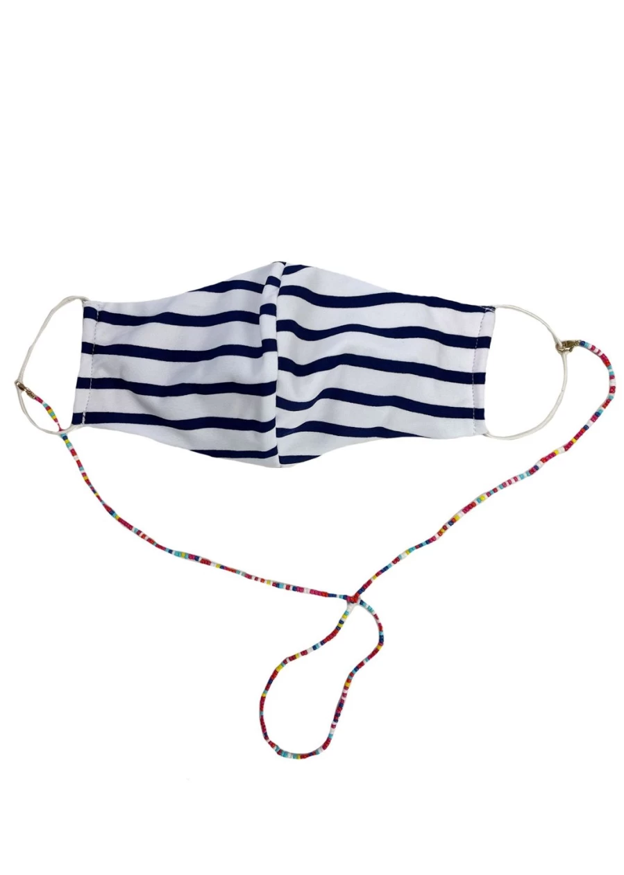 "Women's Cabana Life Multicolor Beaded Mask Lanyard - Adjustable Strap for Comfort"