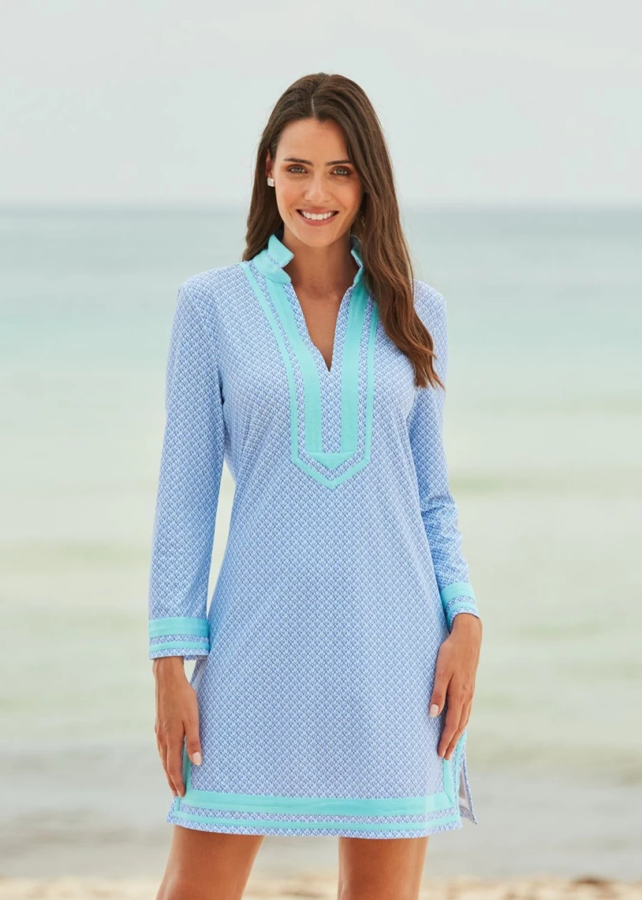 Cabana Life Women's Lake Como Tunic Dress - Lightweight Summer Beach Cover-Up