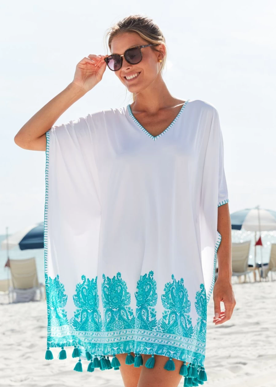 Cabana Life Women's St. Pete Embroidered Beach Cover Up