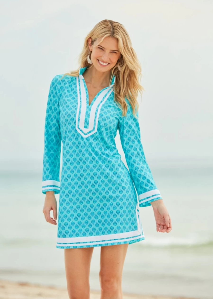 Cabana Life Women's Amalfi Coast Tunic Dress - Flowy Summer Beach Cover Up