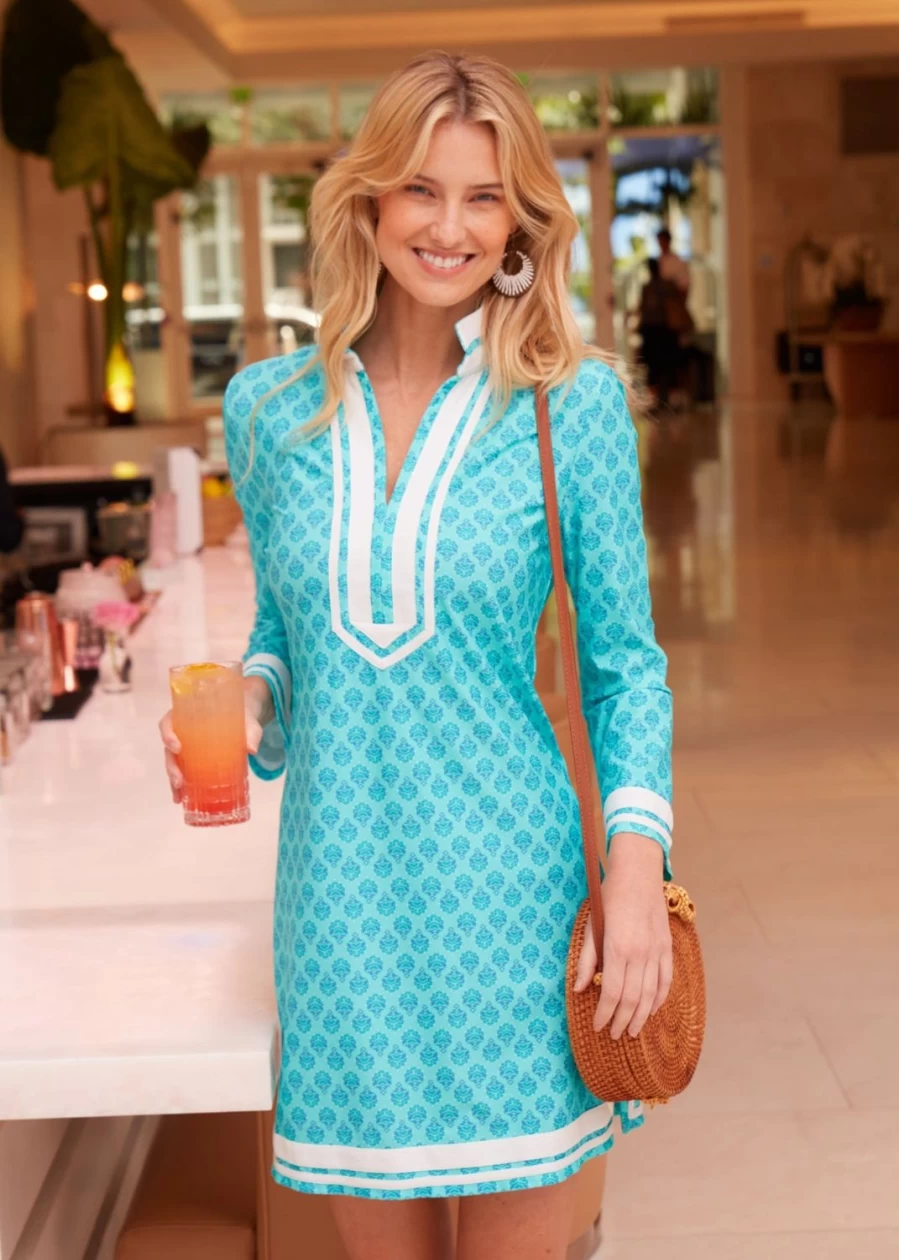 Cabana Life Women's Amalfi Coast Tunic Dress - Flowy Summer Beach Cover Up