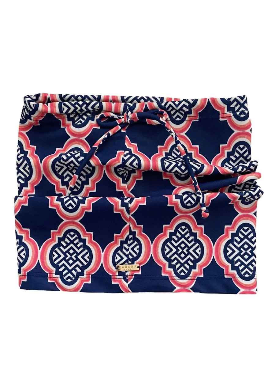 Cabana Life Women's Navy Geometric Print Cabana Cover-Up Beachwear