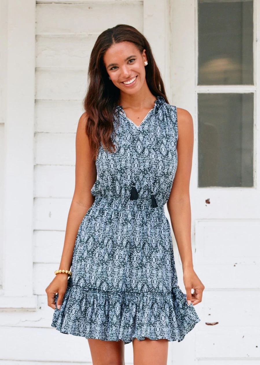 Cabana Life Women's Sanibel Smocked Waist Summer Dress - Floral Print Beachwear