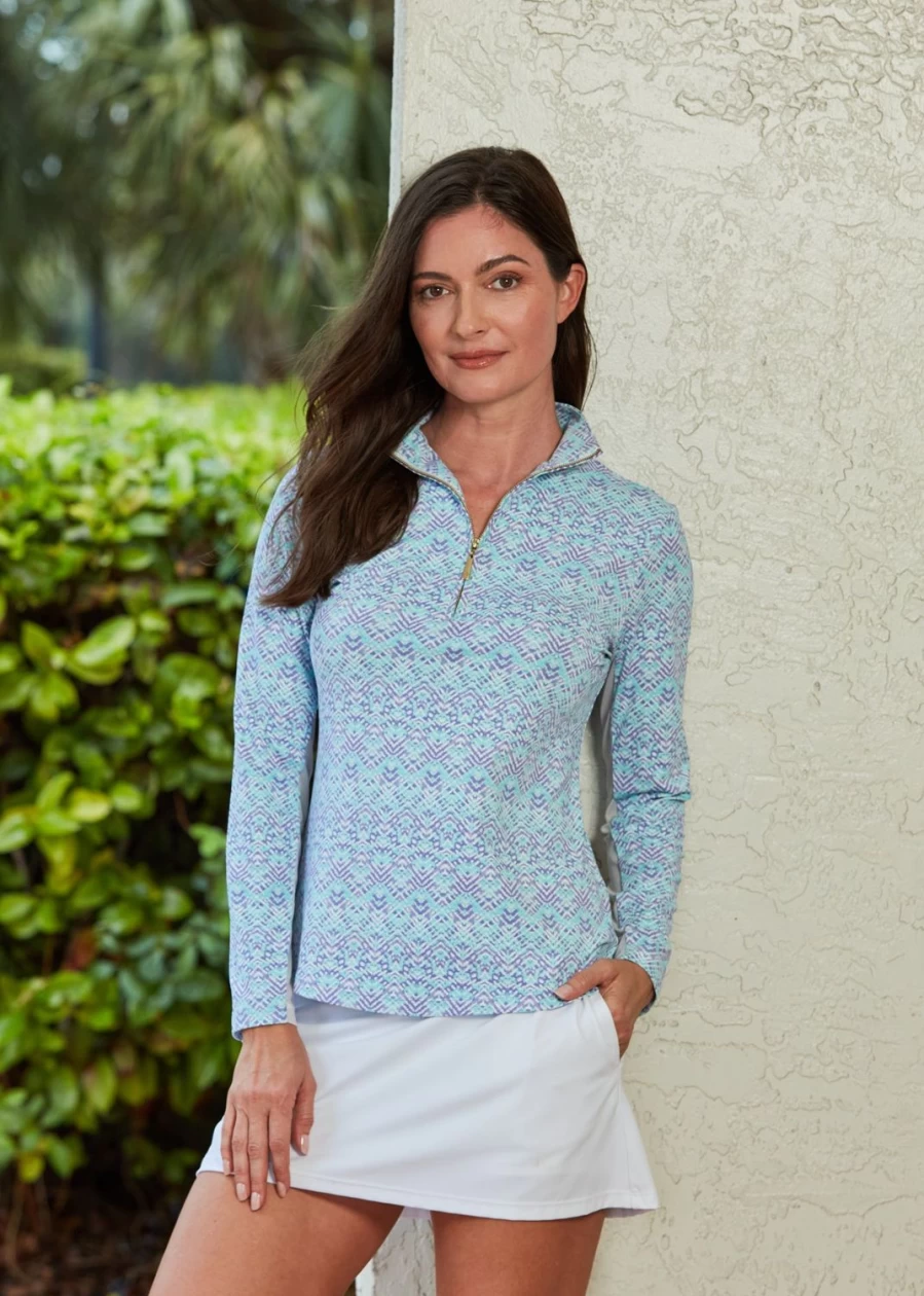 Cabana Life Women's Naples 1/4 Zip Sport Top - Lightweight Athletic Pullover for Active Lifestyles