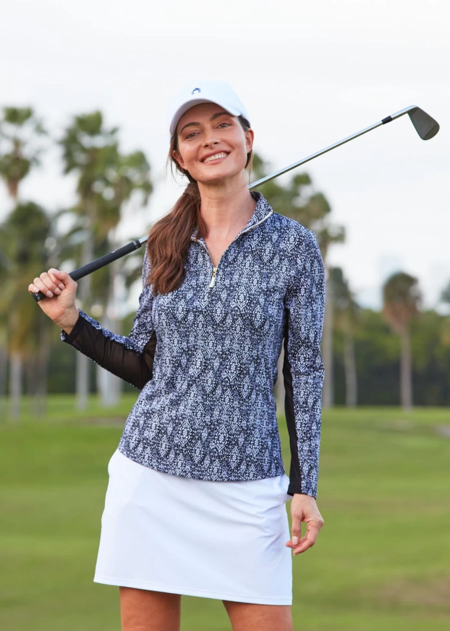 Cabana Life Women's Sanibel 1/4 Zip Sport Top - Lightweight Athletic Pullover for Active Lifestyles