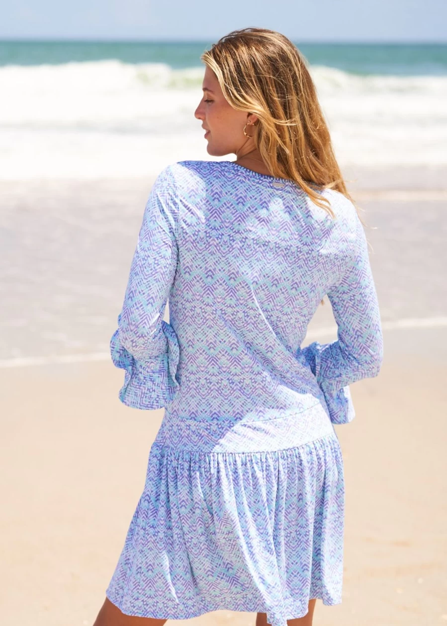 Cabana Life Women's Naples Embroidered Drop Waist Floral Summer Dress