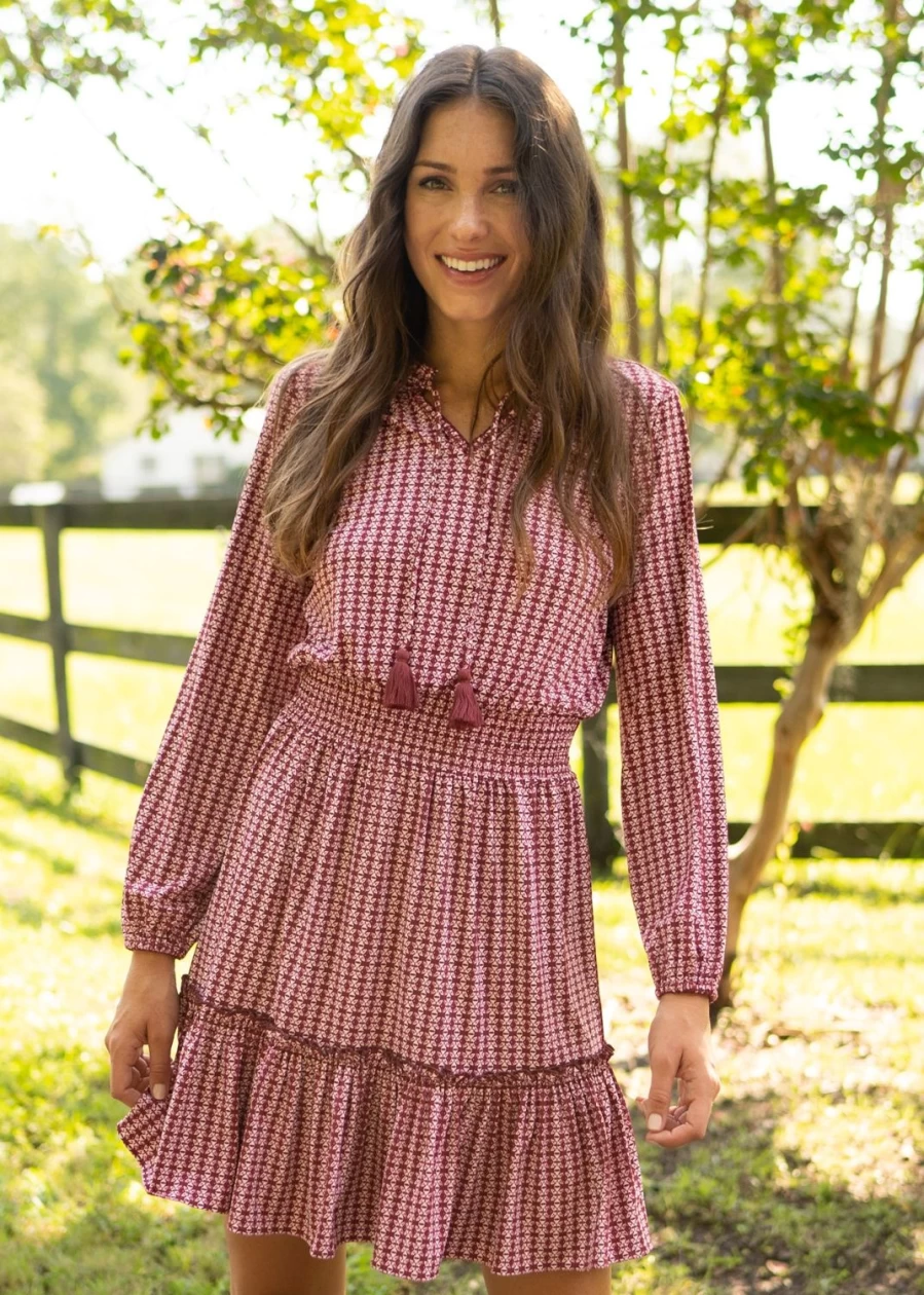 Cabana Life Women's Brooklyn Ruffle Dress - Flowy Summer Dress with Feminine Ruffles
