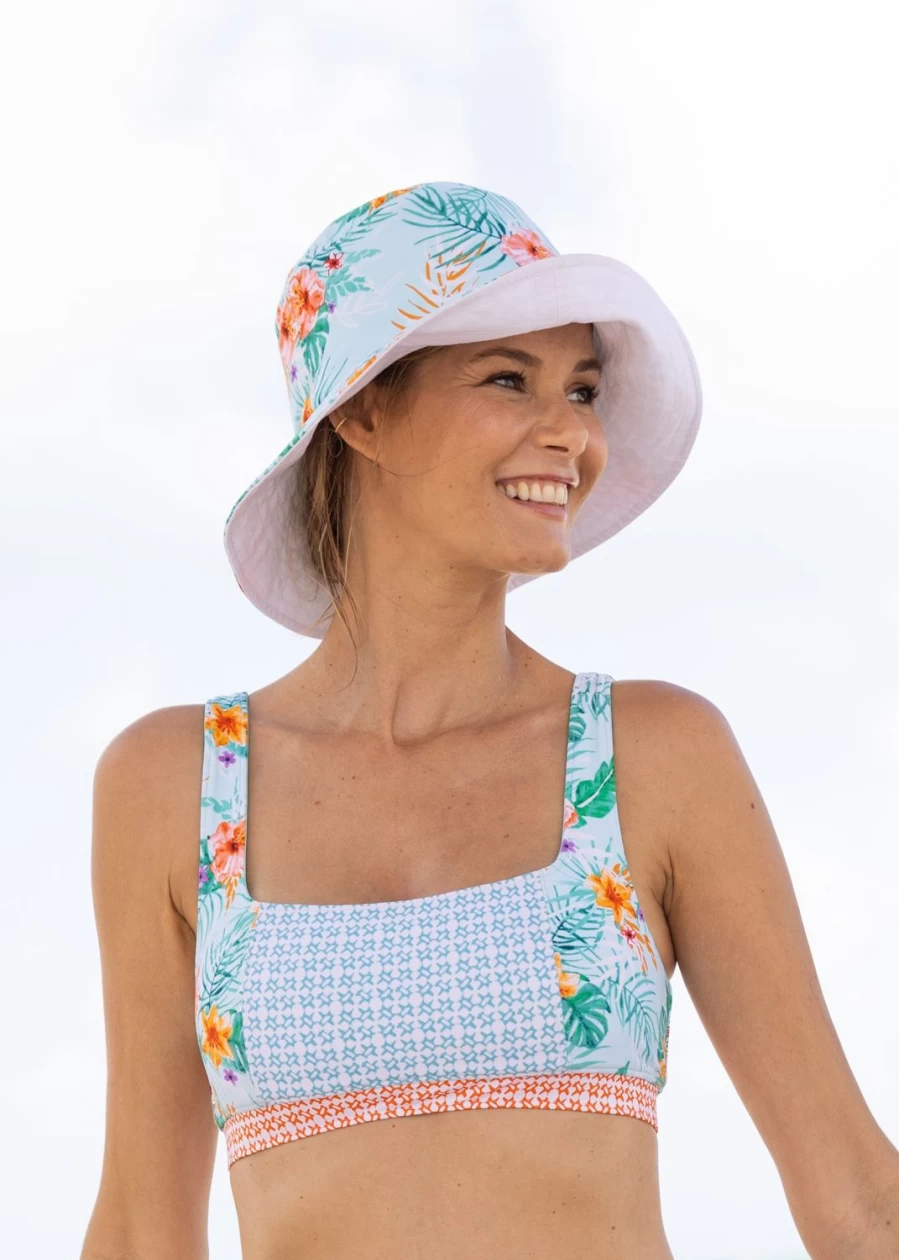 Cabana Life Women's Cayman/White Reversible Bucket Hat
