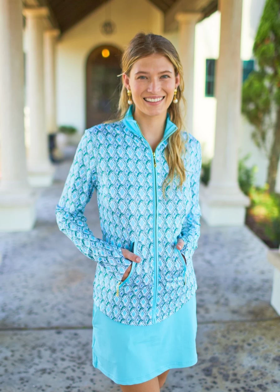 Cabana Life Women's Amalfi Coast Athletic Jacket - Lightweight Water-Resistant Running Windbreaker