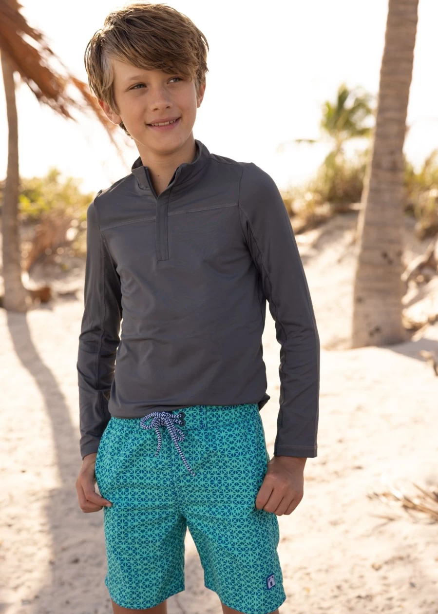 Cabana Life Boys' Grey Athletic Zip-Up Jacket for Active Kids