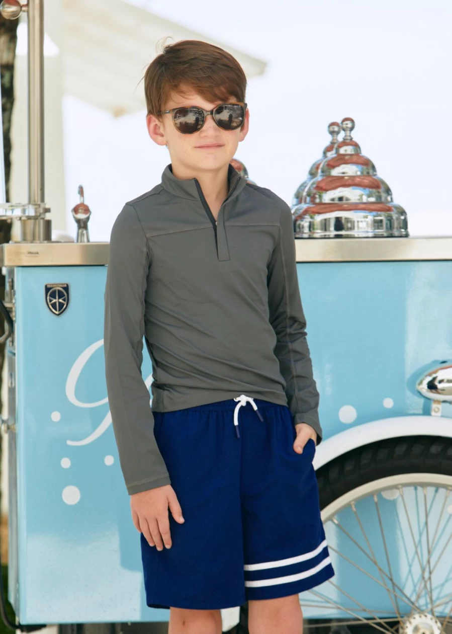 Cabana Life Boys' Grey Athletic Zip-Up Jacket for Active Kids