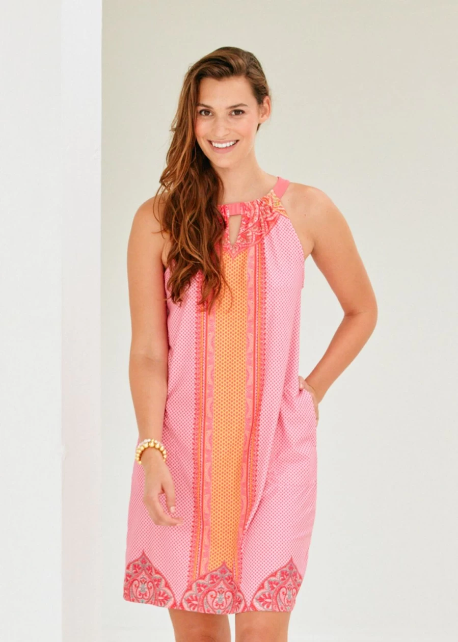 Cabana Life Women's Boca Raton Sleeveless Shift Dress - Casual Summer Beach Dress