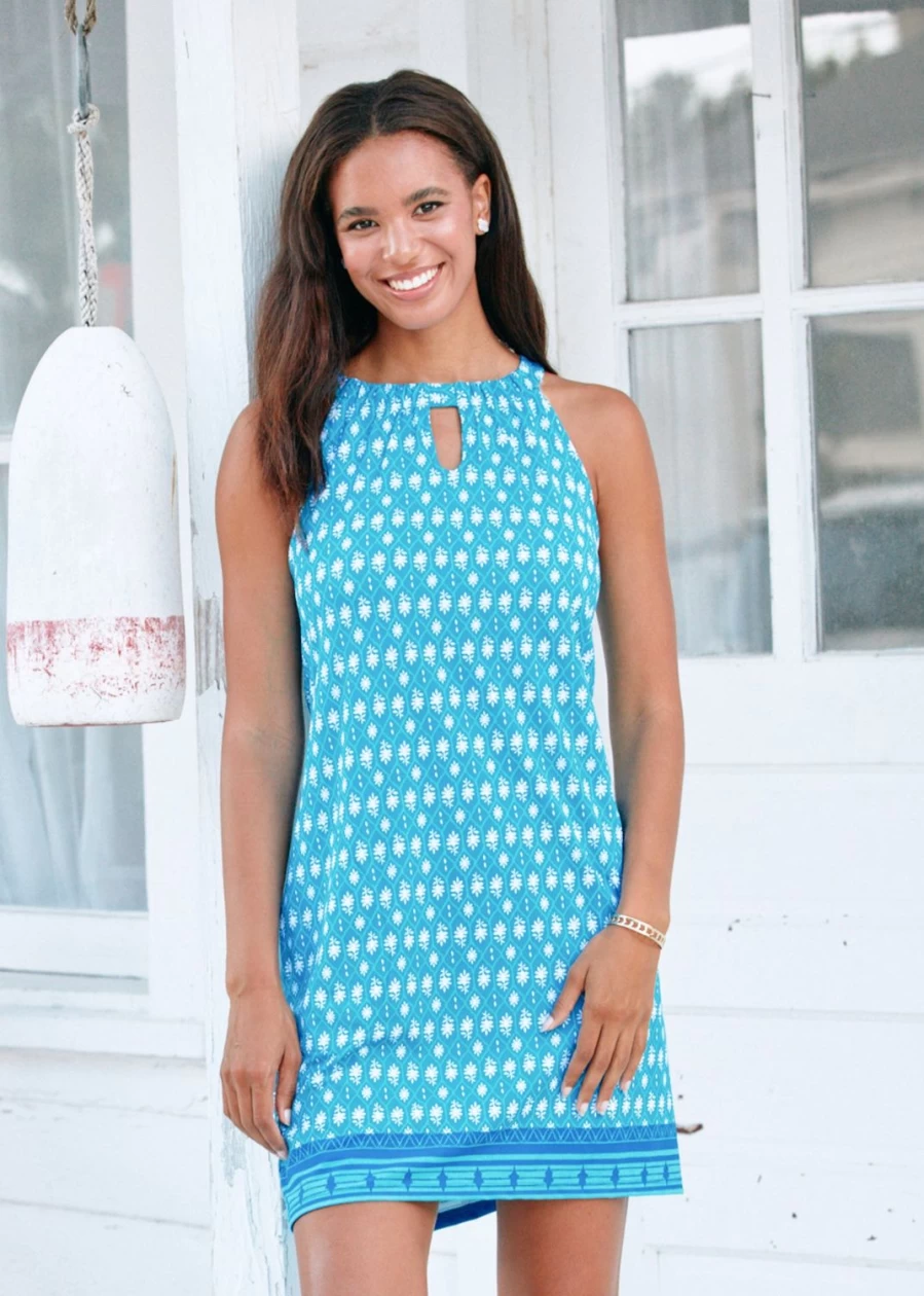 Cabana Life Women's Palm Valley Sleeveless Shift Dress - Lightweight Summer Beach Dress