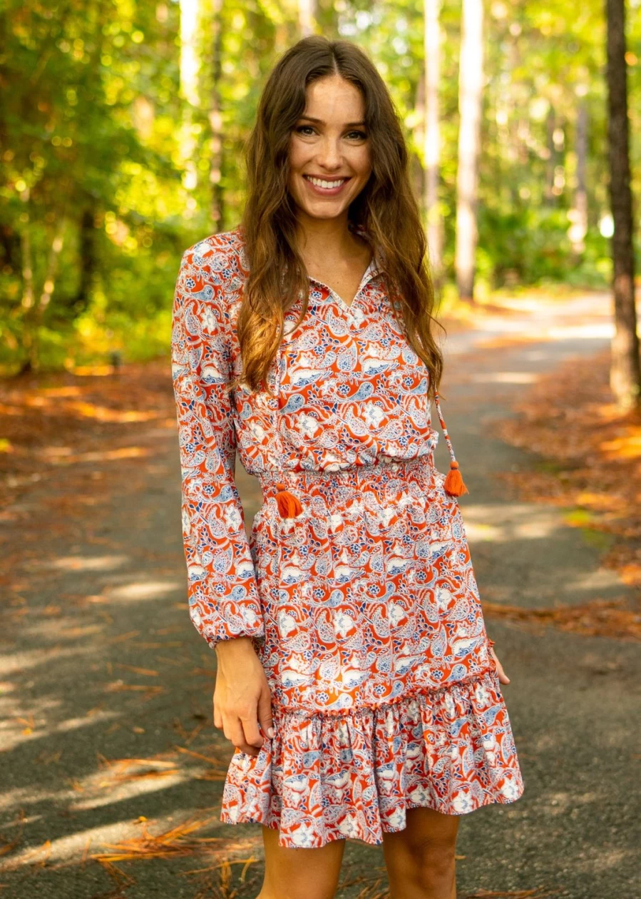Cabana Life Women's Savannah Ruffle Dress - Flowy Summer Dress with Feminine Ruffles